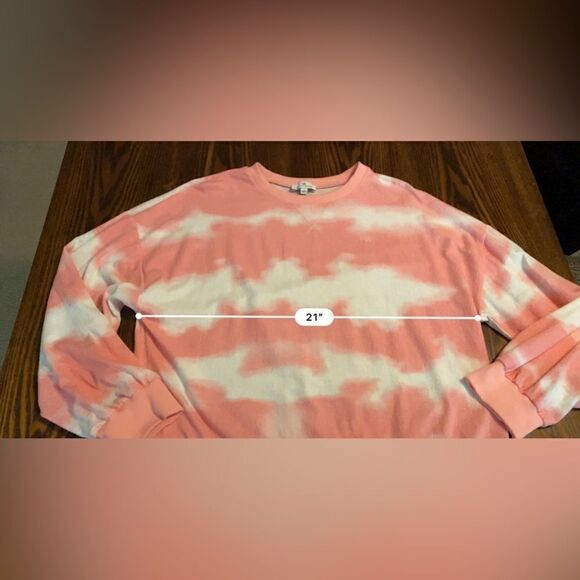 Urban Daizy light-weight sweatshirt women's Large pink white athleisure Boho EUC - Picture 5 of 9